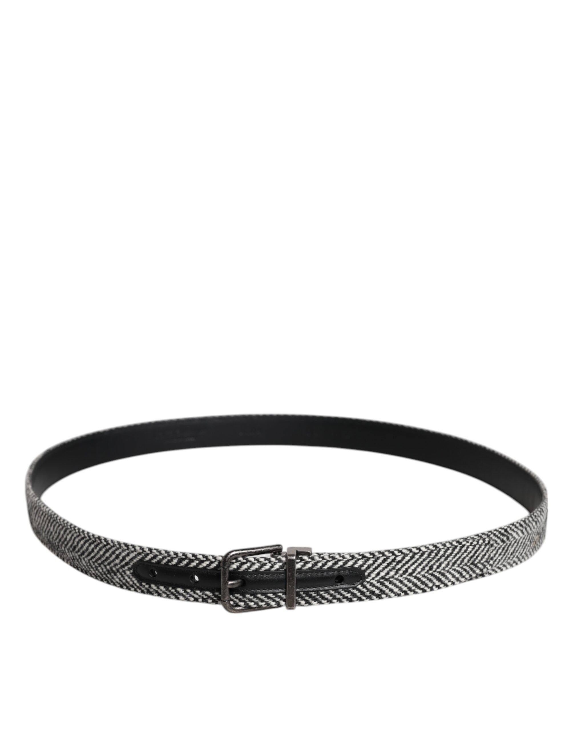 Dolce & Gabbana Gürtel mit Schnalle aus schwarzem, weißem und silberfarbenem Metall