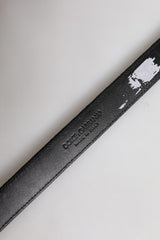 Dolce & Gabbana Schwarzer Ledergürtel mit Metallschnalle