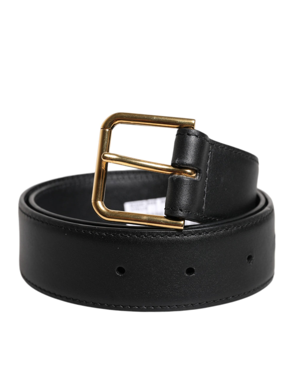 Dolce & Gabbana Schwarzer Ledergürtel mit Metallschnalle