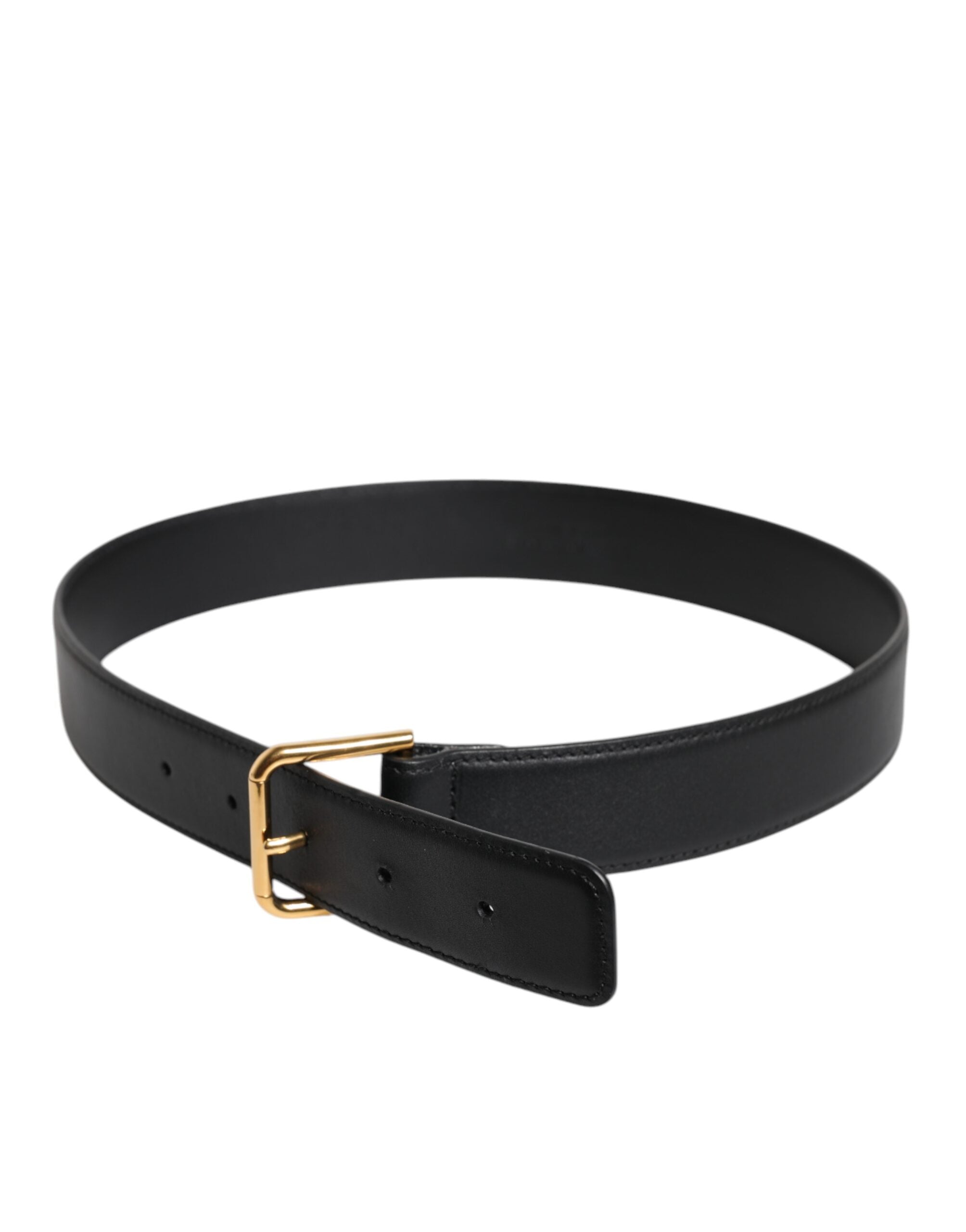 Dolce & Gabbana Schwarzer Ledergürtel mit Metallschnalle
