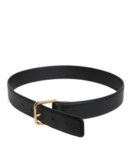 Dolce & Gabbana Schwarzer Ledergürtel mit Metallschnalle