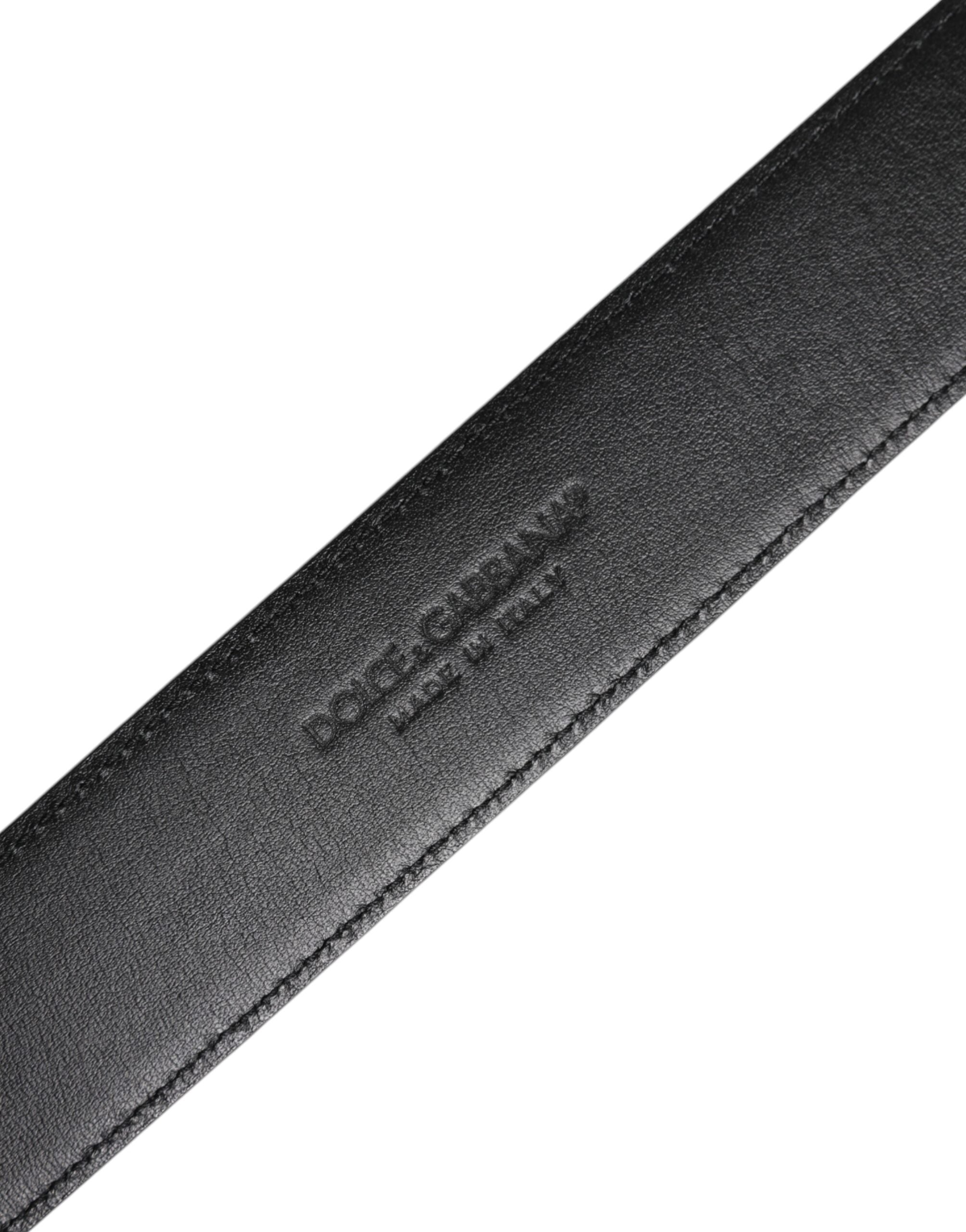 Dolce & Gabbana Schwarzer Ledergürtel mit Metallschnalle