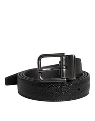 Dolce & Gabbana Schwarzer Gürtel aus Kalbsleder mit klassischer Metallschnalle