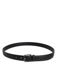 Dolce & Gabbana Black Calf Leather Classic Metal Buckle Belt
