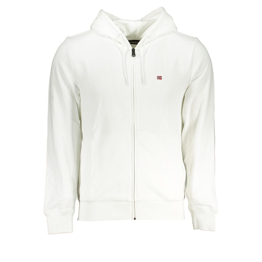 Napapijri Weißer Herren-Kapuzenpullover aus Baumwolle