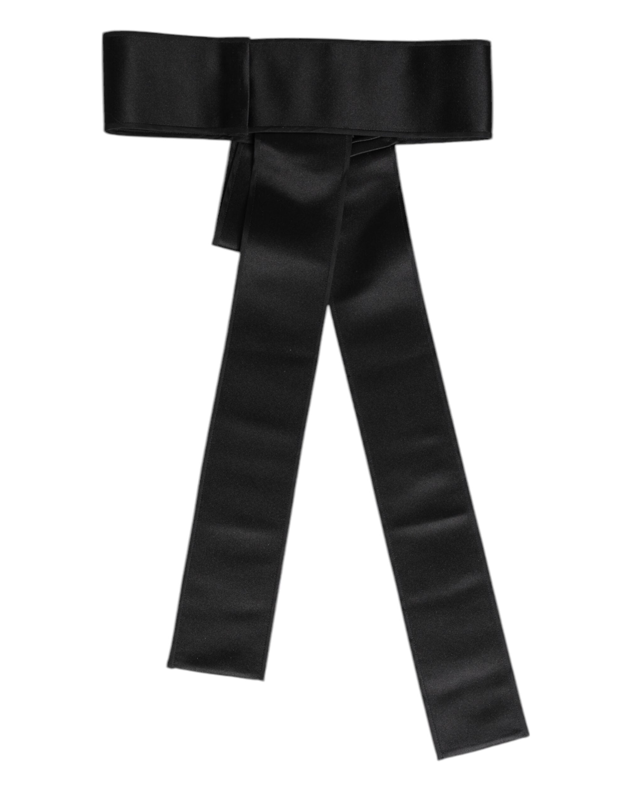 Dolce & Gabbana Schwarzer Satin-Breitgürtel