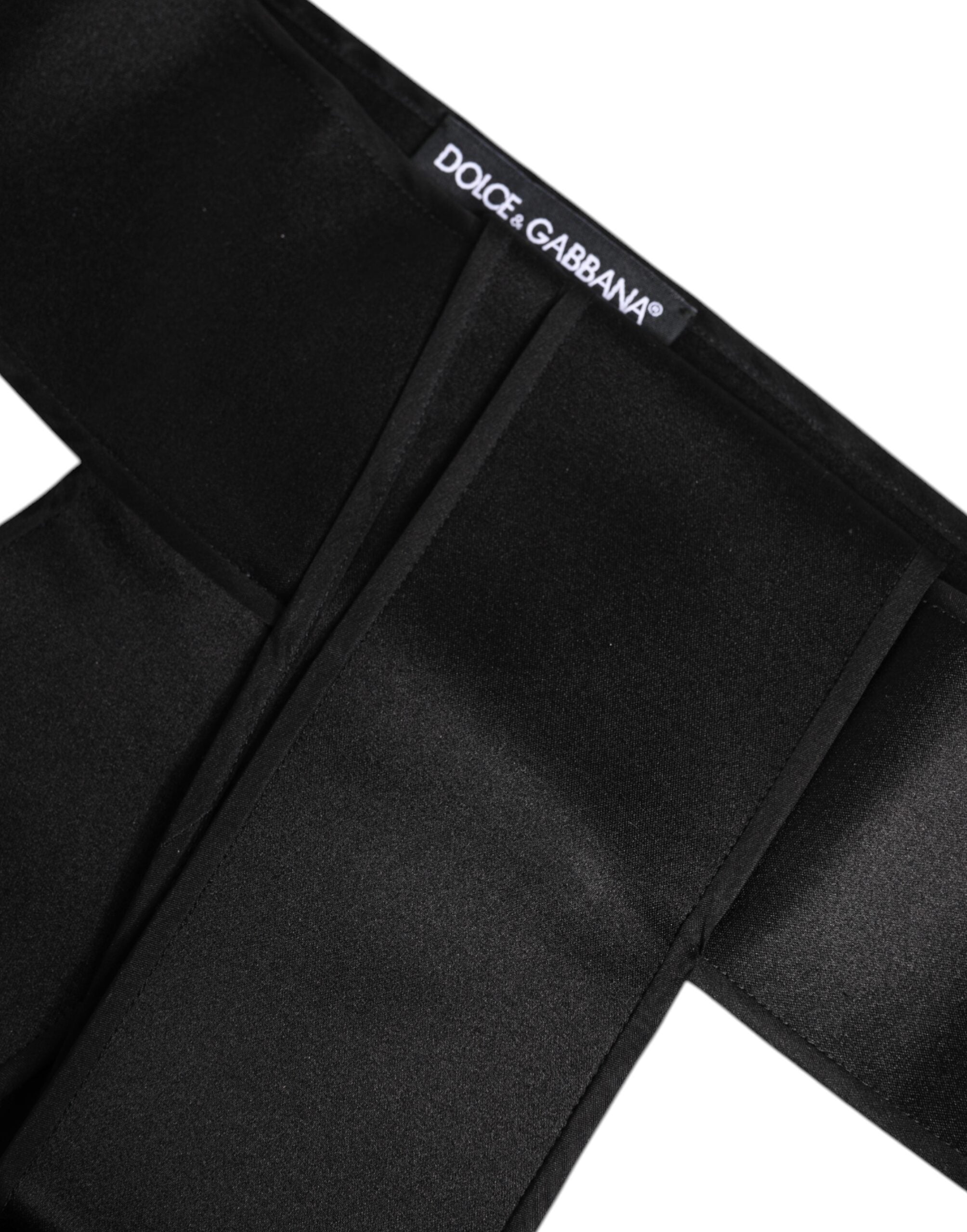 Dolce & Gabbana Schwarzer Satin-Breitgürtel