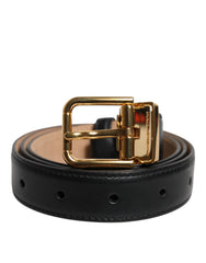 Dolce & Gabbana Gürtel aus schwarzem Leder mit Logo-Metallschnalle