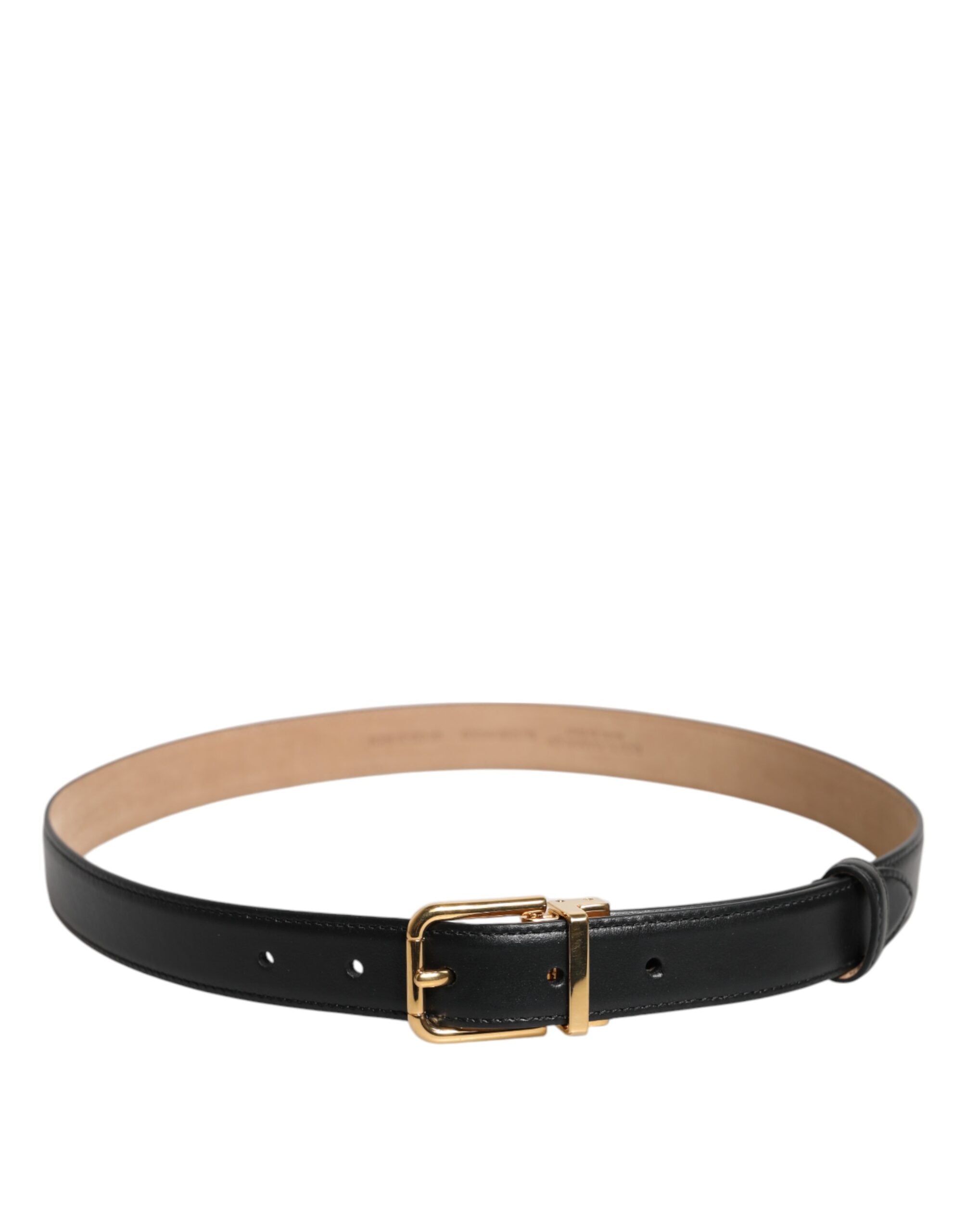 Dolce & Gabbana Gürtel aus schwarzem Leder mit Logo-Metallschnalle