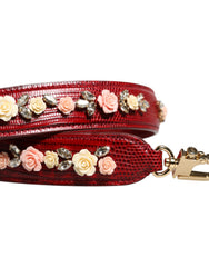 Dolce & Gabbana Rode Leren Tas met Bloemdetails en Schouderriem
