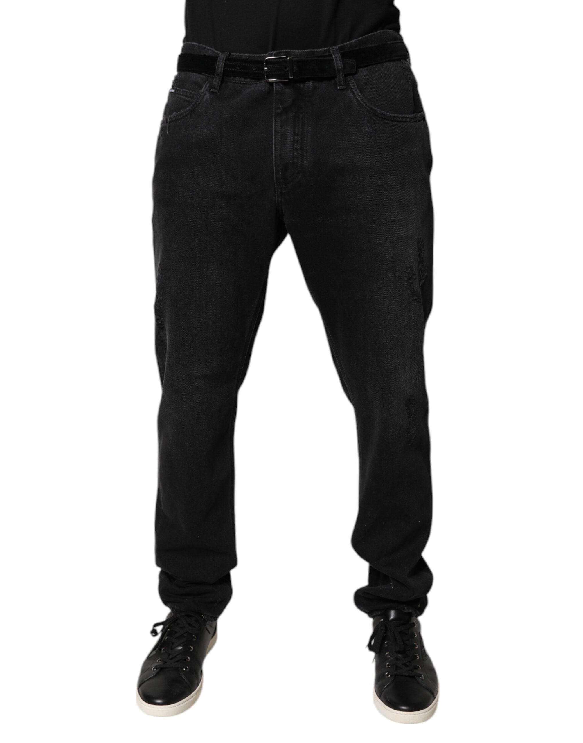 Dolce & Gabbana Zwarte Katoenen Skinny Heren Denim Jeans