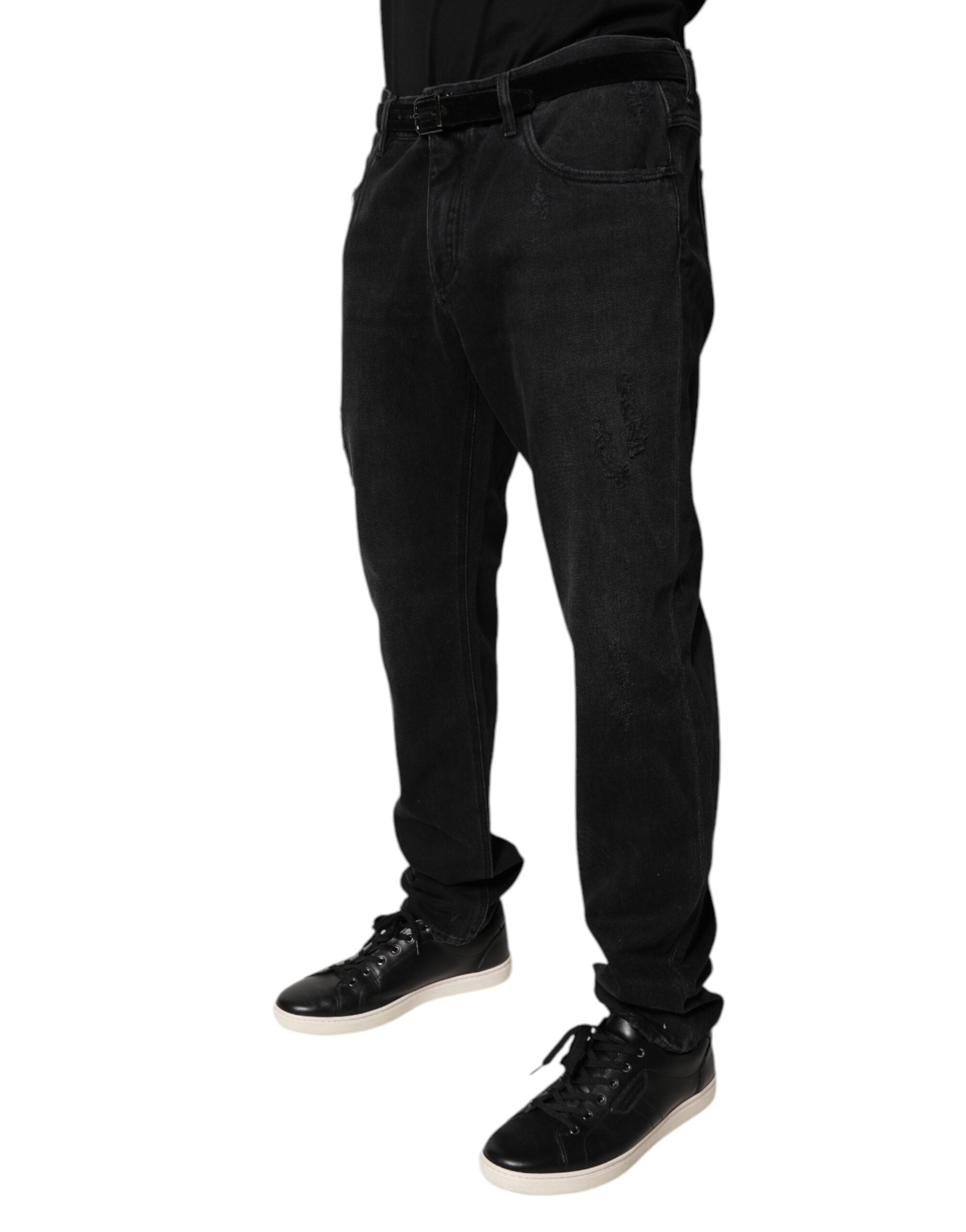 Dolce & Gabbana Zwarte Katoenen Skinny Heren Denim Jeans