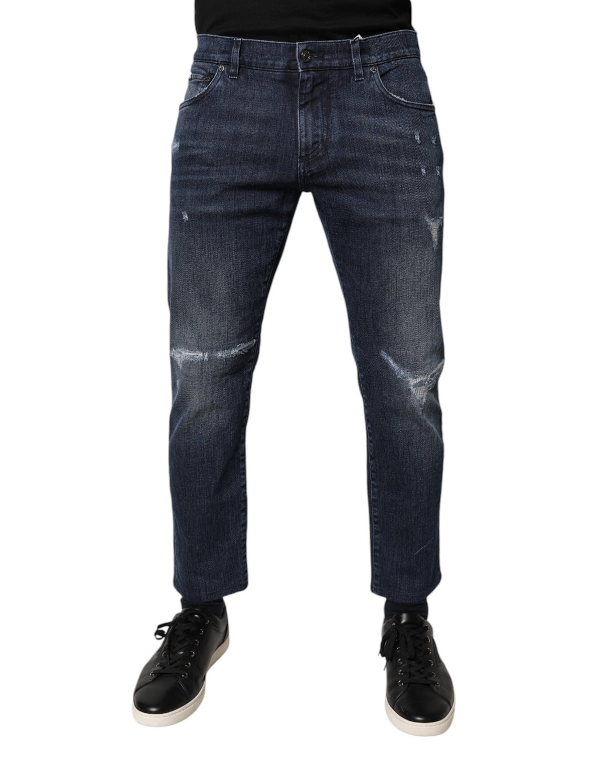 Dolce & Gabbana Blaue Stretch-Skinny-Jeans für Herren aus Baumwolle