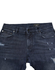 Dolce & Gabbana Blaue Stretch-Skinny-Jeans für Herren aus Baumwolle