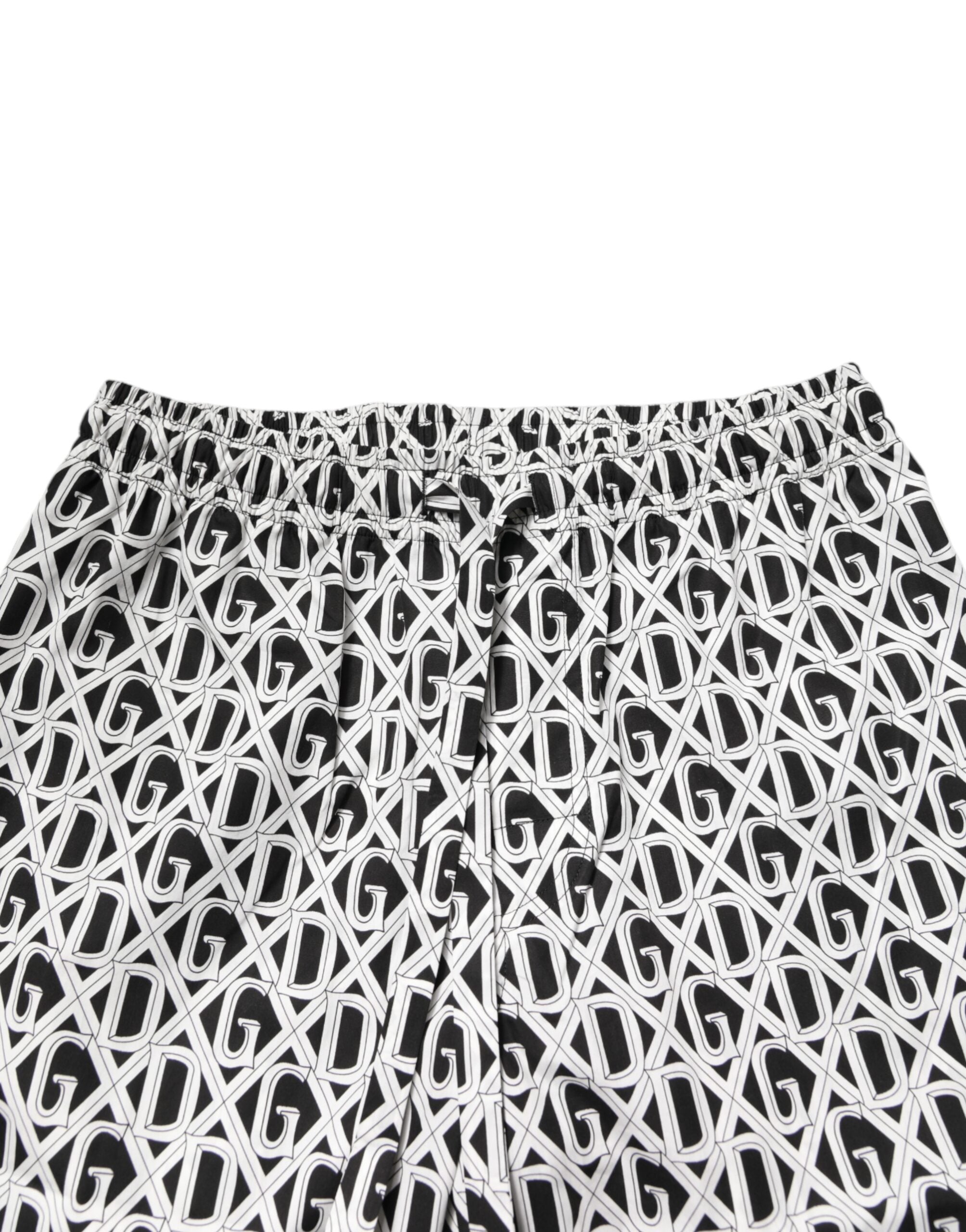 Dolce & Gabbana Schlafanzugset aus Baumwolle mit DG-Print in Schwarz-Weiß