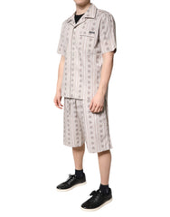 Dolce & Gabbana Beige Katoenen Pyjamaset voor Heren met Bloemenprint
