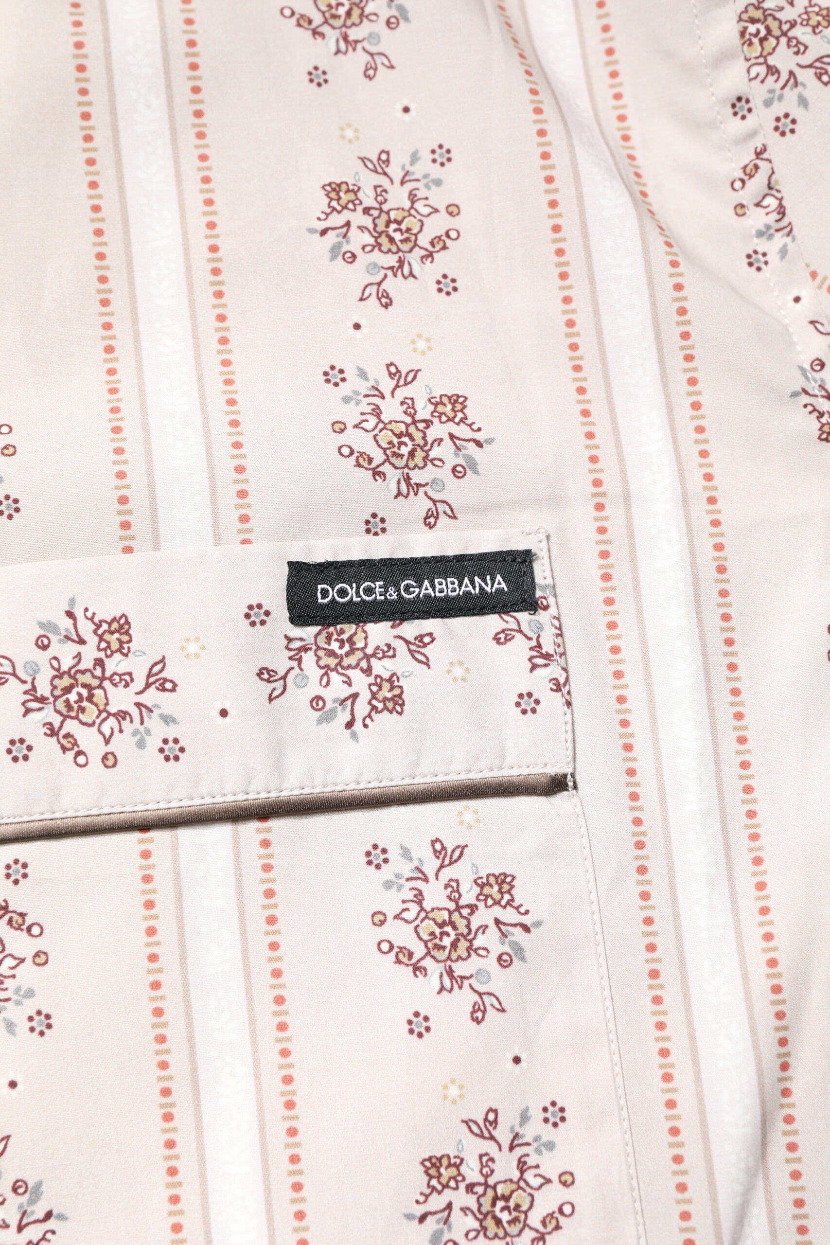 Dolce & Gabbana Beige Katoenen Pyjamaset voor Heren met Bloemenprint