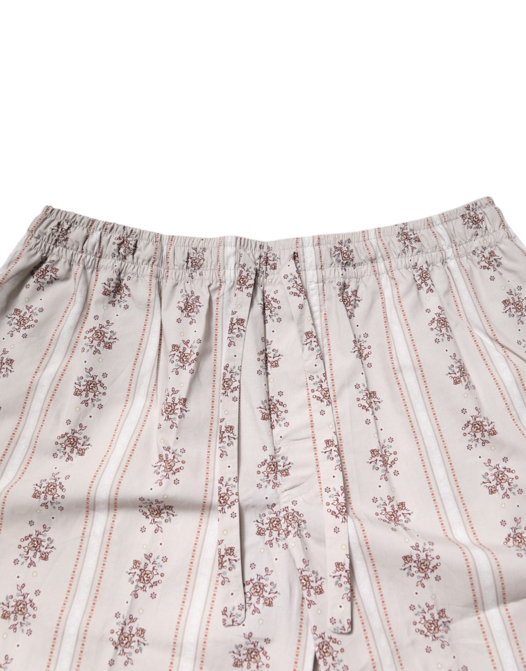 Dolce & Gabbana Beige Katoenen Pyjamaset voor Heren met Bloemenprint