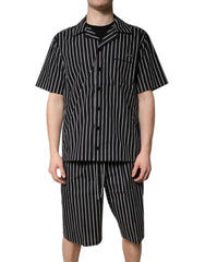 Dolce & Gabbana Zwart Wit Gestreept Katoenen Heren Pyjamaset Nachtkleding