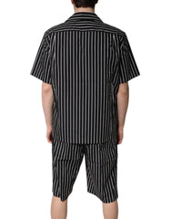 Dolce & Gabbana Zwart Wit Gestreept Katoenen Heren Pyjamaset Nachtkleding
