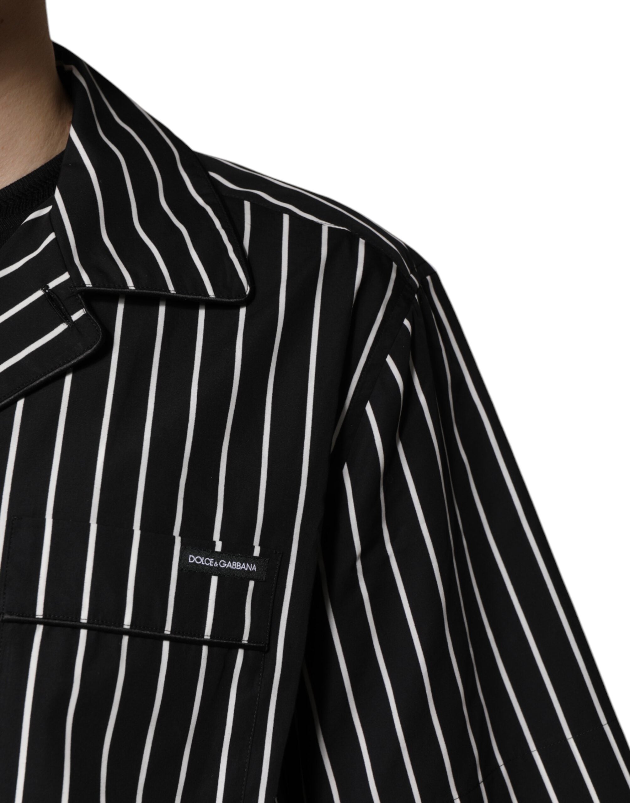 Dolce & Gabbana Zwart Wit Gestreept Katoenen Heren Pyjamaset Nachtkleding