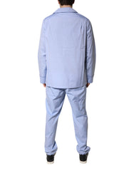 Dolce & Gabbana Light Blue DG Logo Herren Schlafanzug aus Baumwolle