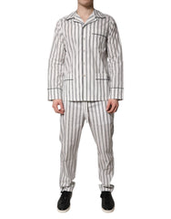 Dolce & Gabbana Wit Zwart Gestreepte Katoenen Pyjama voor Heren Nachtkleding