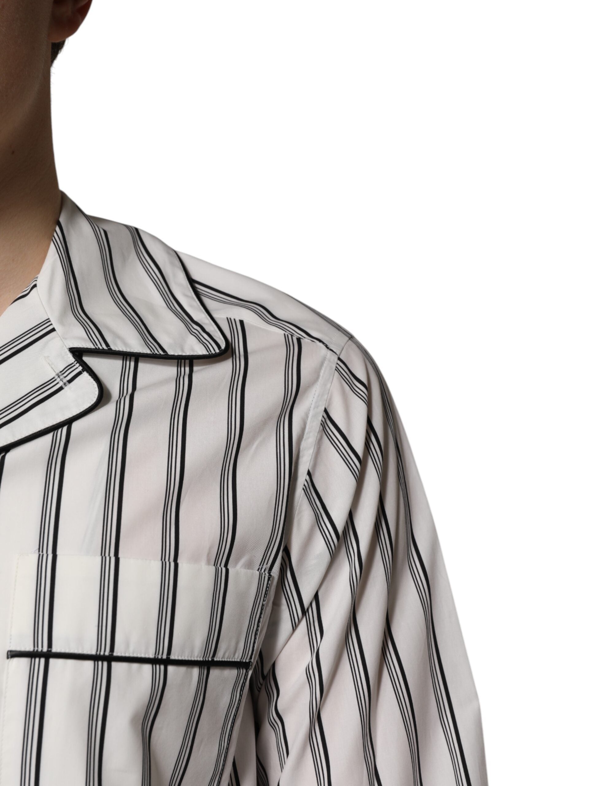 Dolce & Gabbana Wit Zwart Gestreepte Katoenen Pyjama voor Heren Nachtkleding