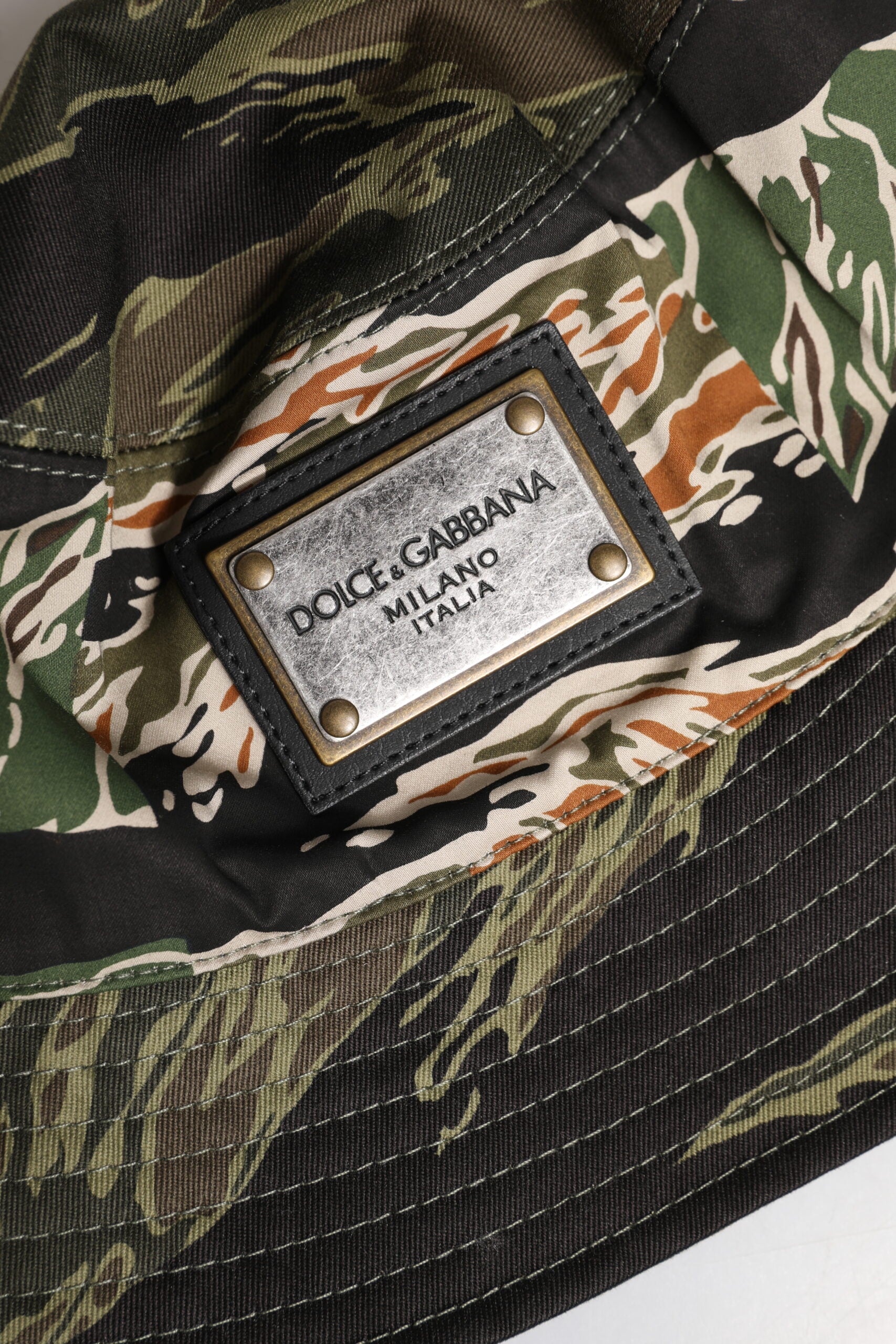 Dolce & Gabbana Multikleurige DG Plaque Hoed met Brede Rand