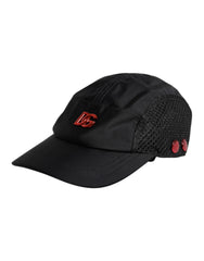 Dolce & Gabbana Zwarte Nylon DG Logo 6 Panelen Baseballpet