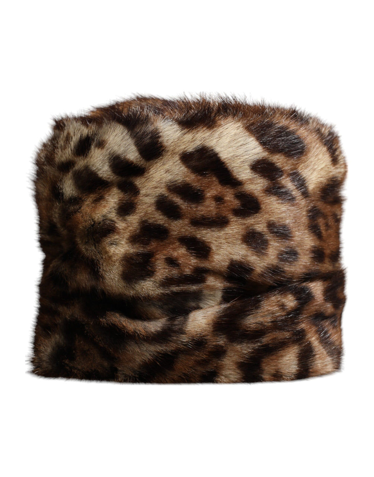 Dolce & Gabbana Brauner Leopard Kunstfell Damen Fischerhut