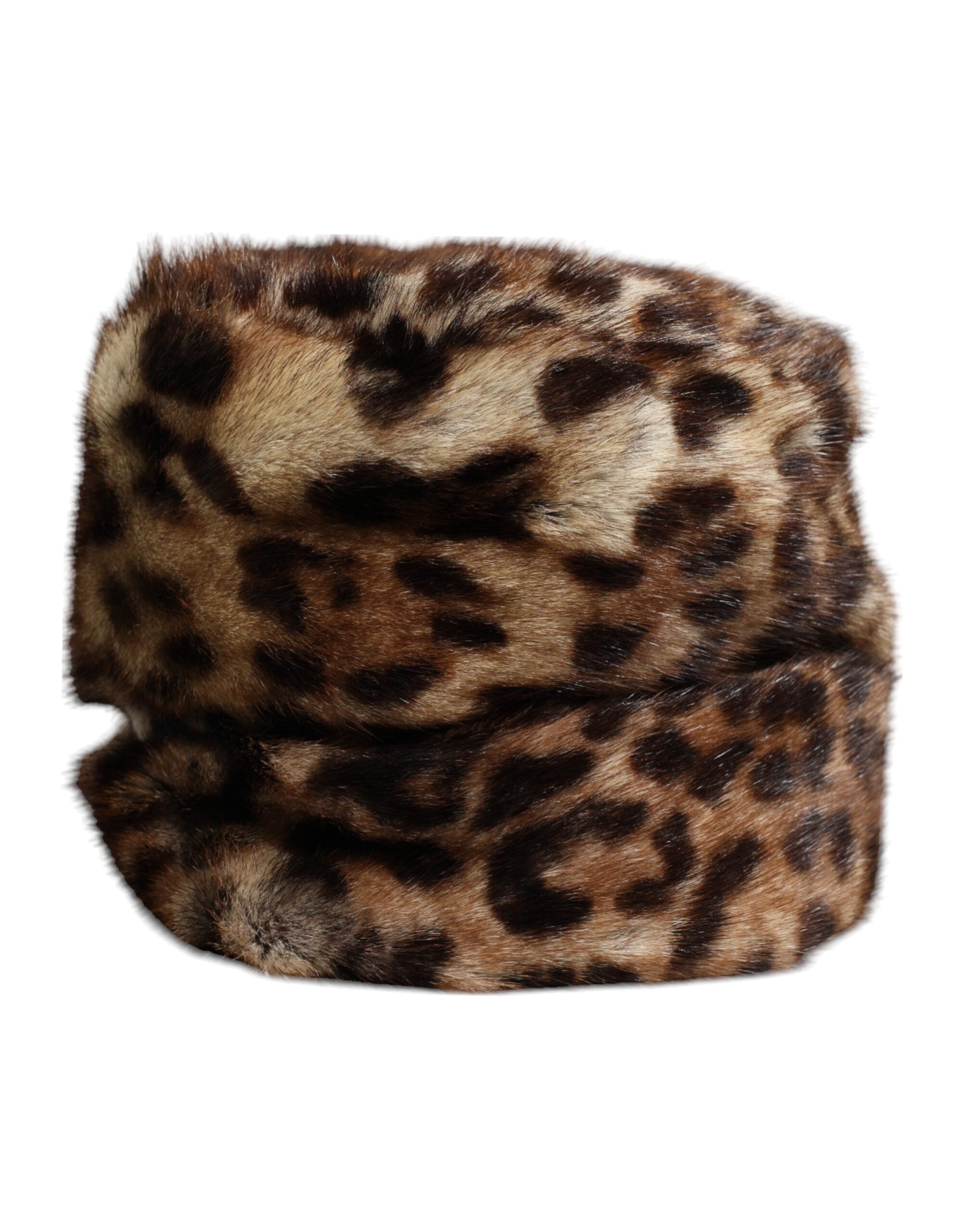 Dolce & Gabbana Brauner Leopard Kunstfell Damen Fischerhut