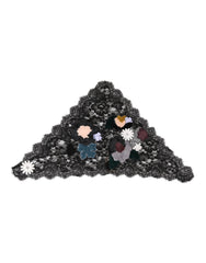 Dolce & Gabbana Schwarzer Schleierhut aus Baumwolle mit floraler Spitze und Applikation