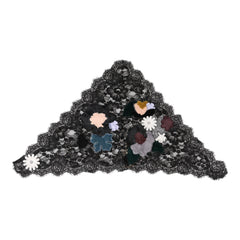 Dolce & Gabbana Schwarzer Schleierhut aus Baumwolle mit floraler Spitze und Applikation