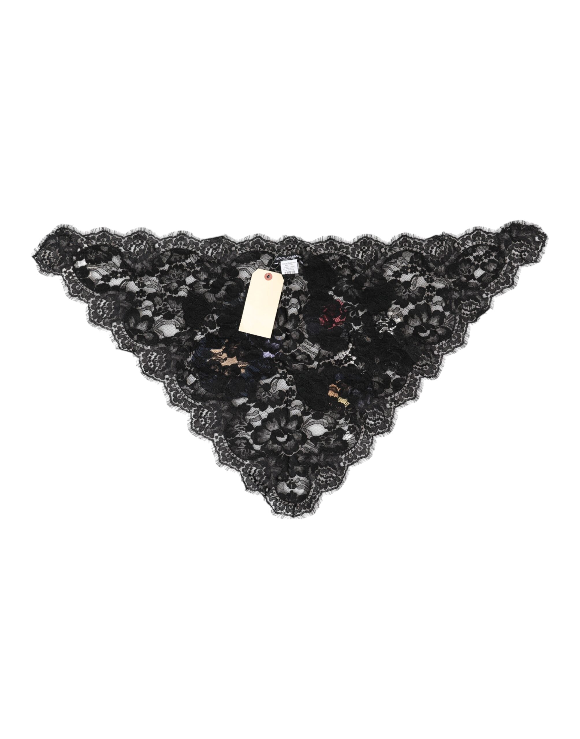 Dolce & Gabbana Schwarzer Schleierhut aus Baumwolle mit floraler Spitze und Applikation