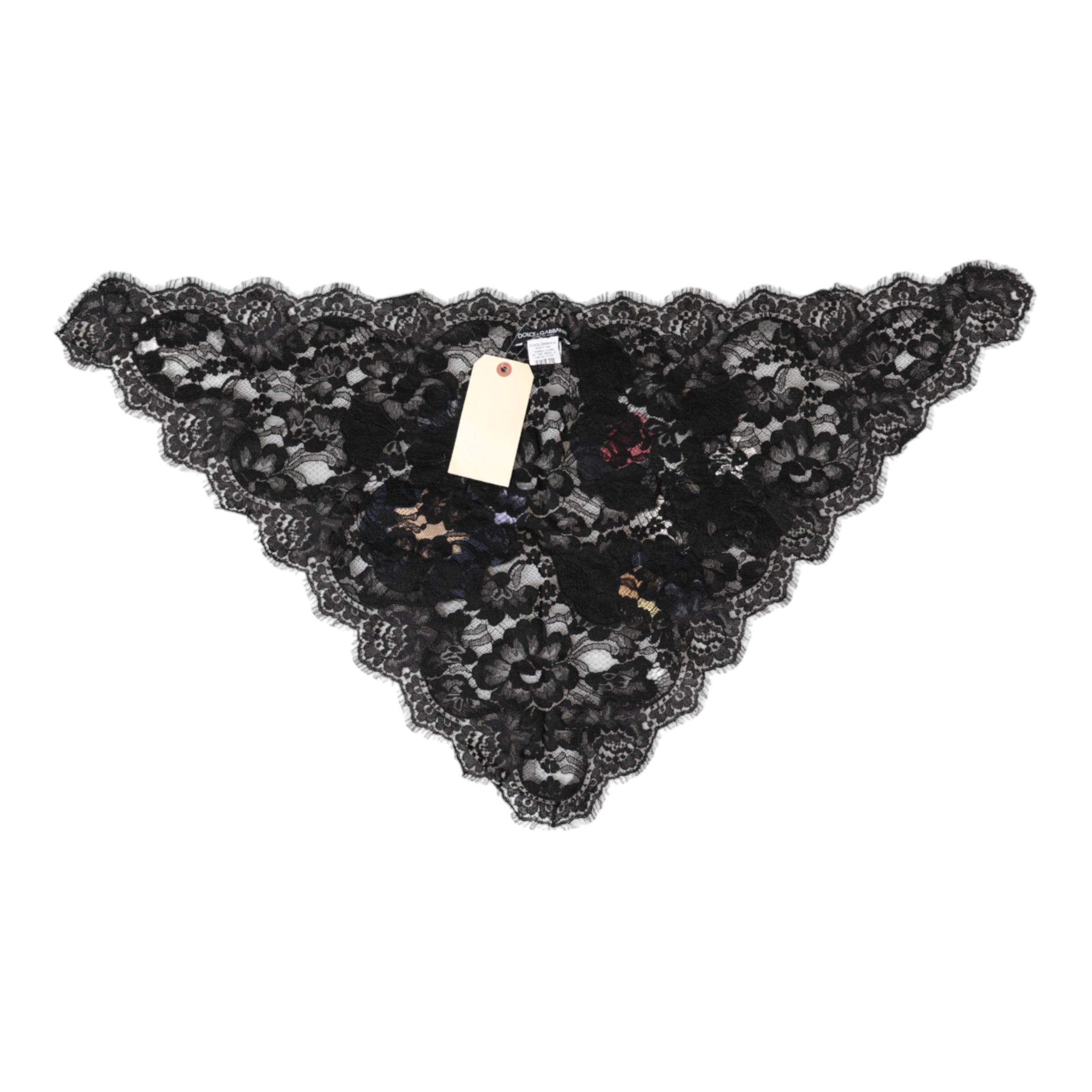 Dolce & Gabbana Schwarzer Schleierhut aus Baumwolle mit floraler Spitze und Applikation