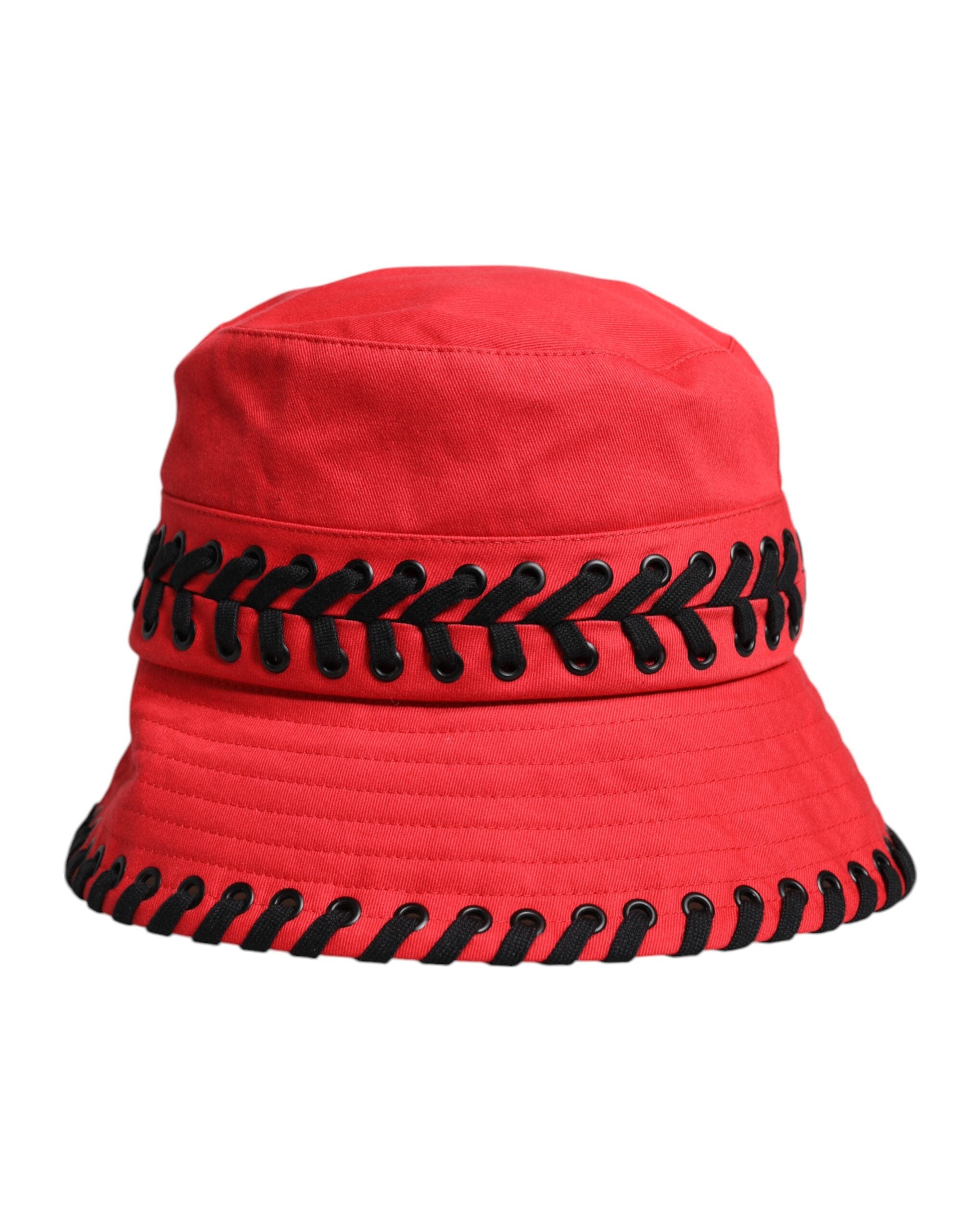 Dolce & Gabbana Rode Kanten Polyester Bucket Hat Met Brede Rand