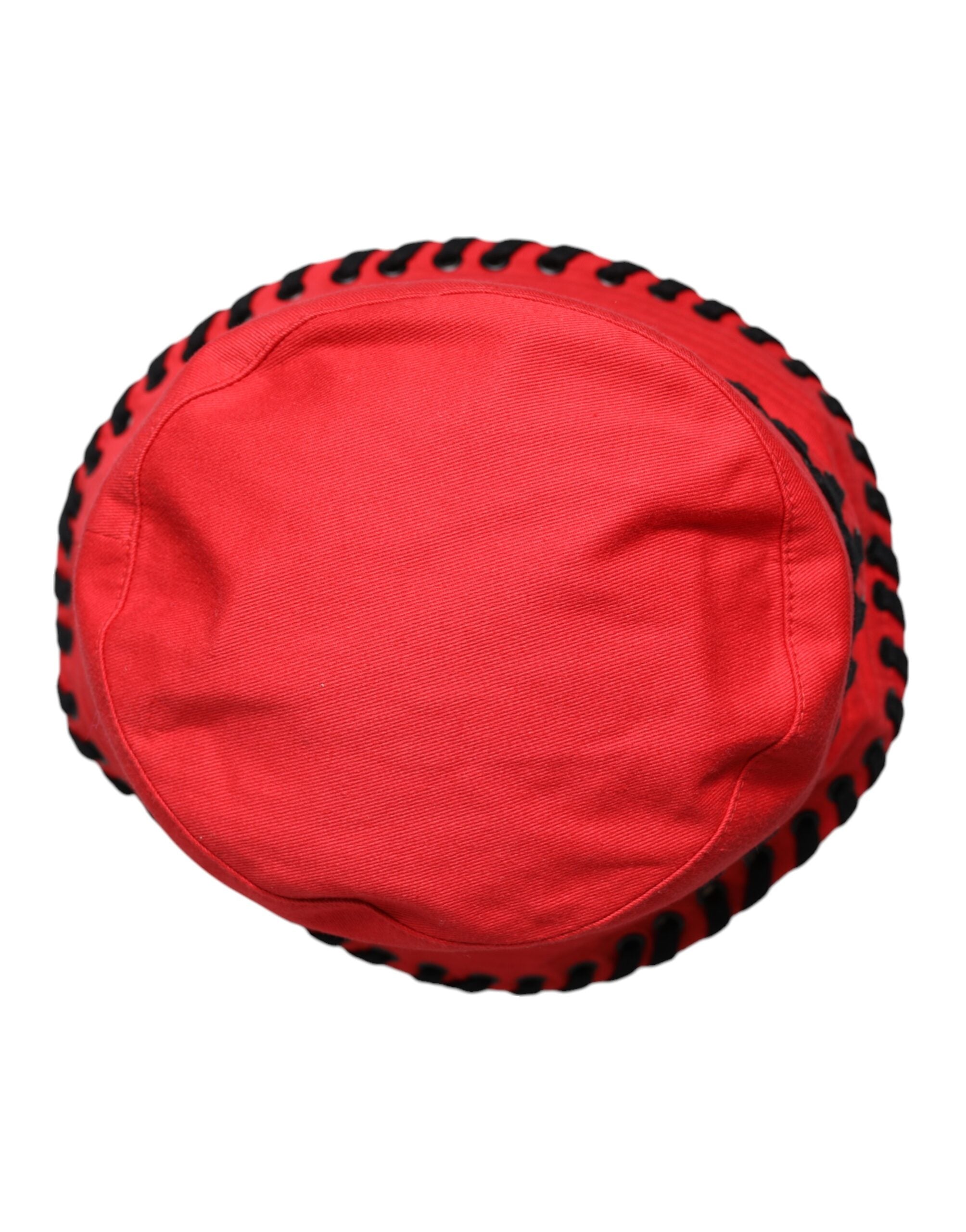 Dolce & Gabbana Rode Kanten Polyester Bucket Hat Met Brede Rand