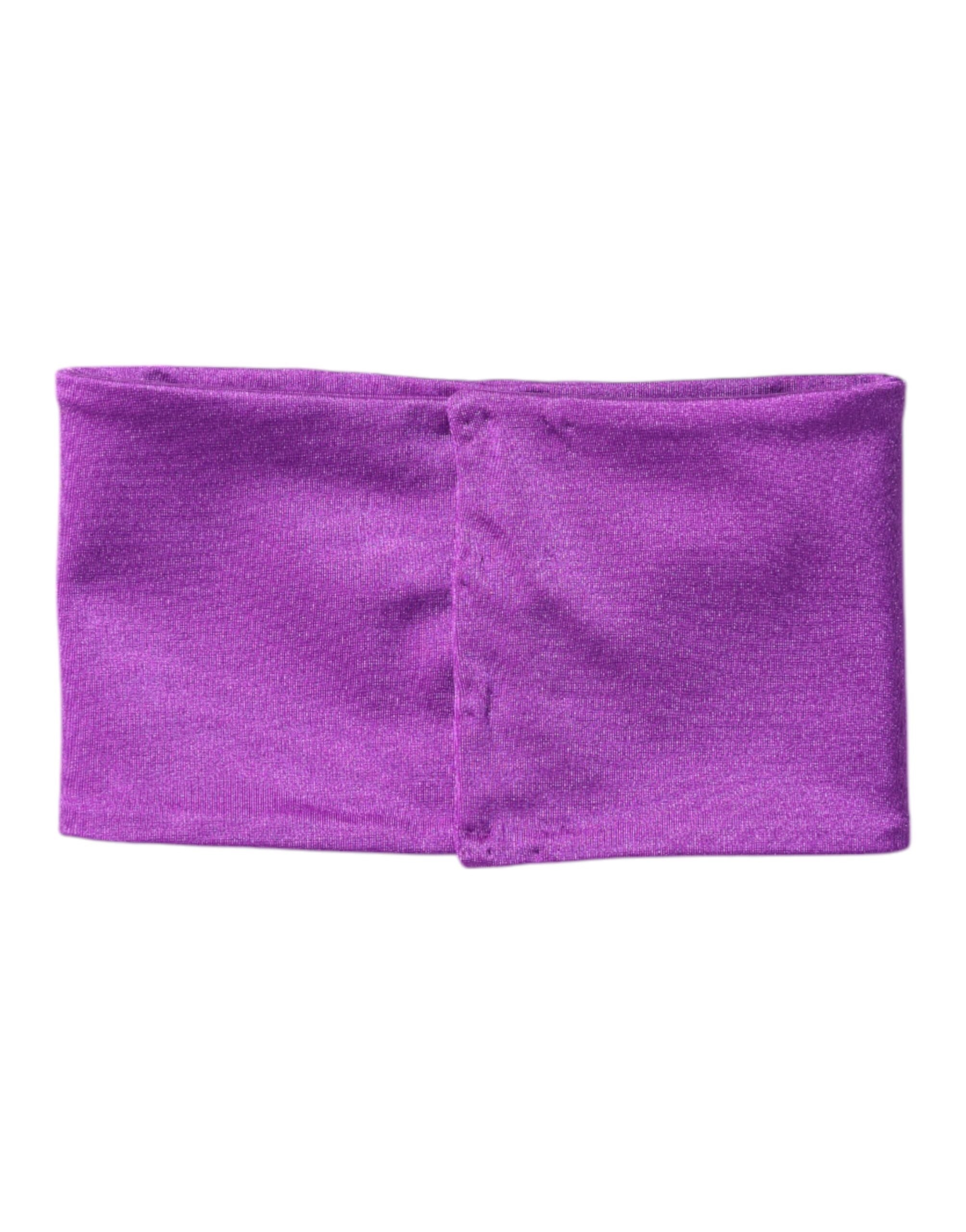 Dolce & Gabbana Damen Schlauchschal aus lila Nylon-Stretch