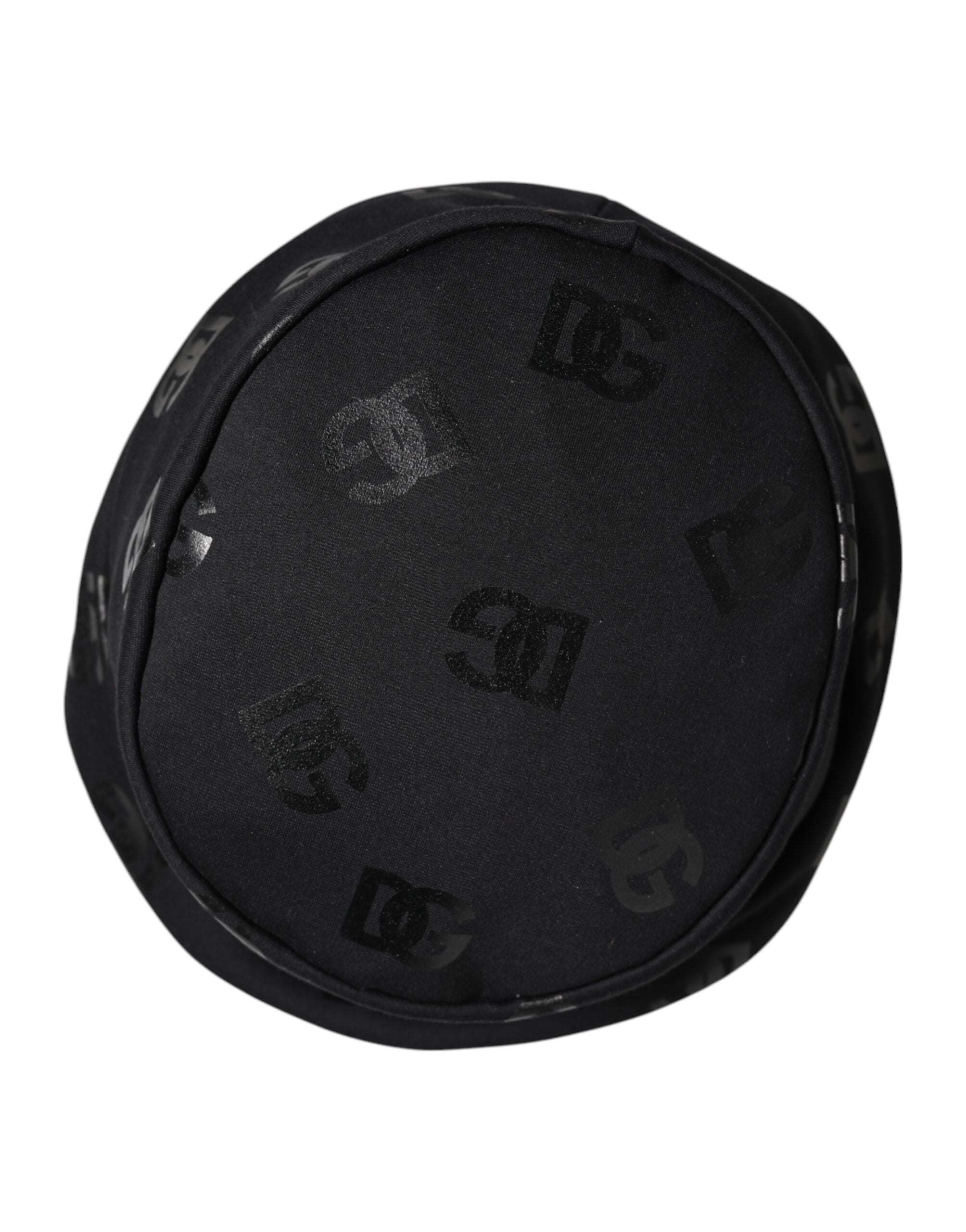 Dolce & Gabbana Schwarzer Fischerhut aus Polyester-Jacquard mit DG-Monogramm