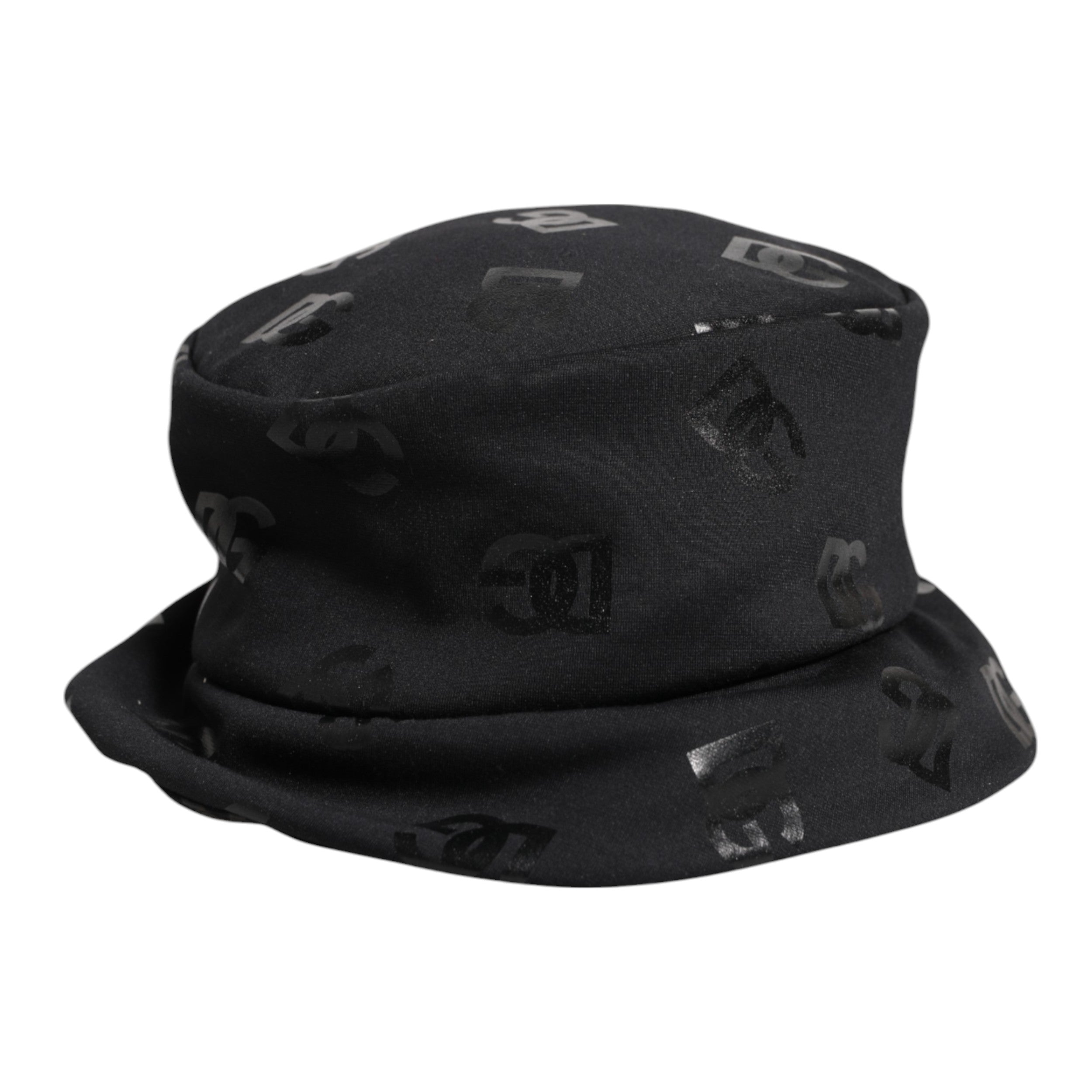 Dolce & Gabbana Schwarzer Fischerhut aus Polyester-Jacquard mit DG-Monogramm