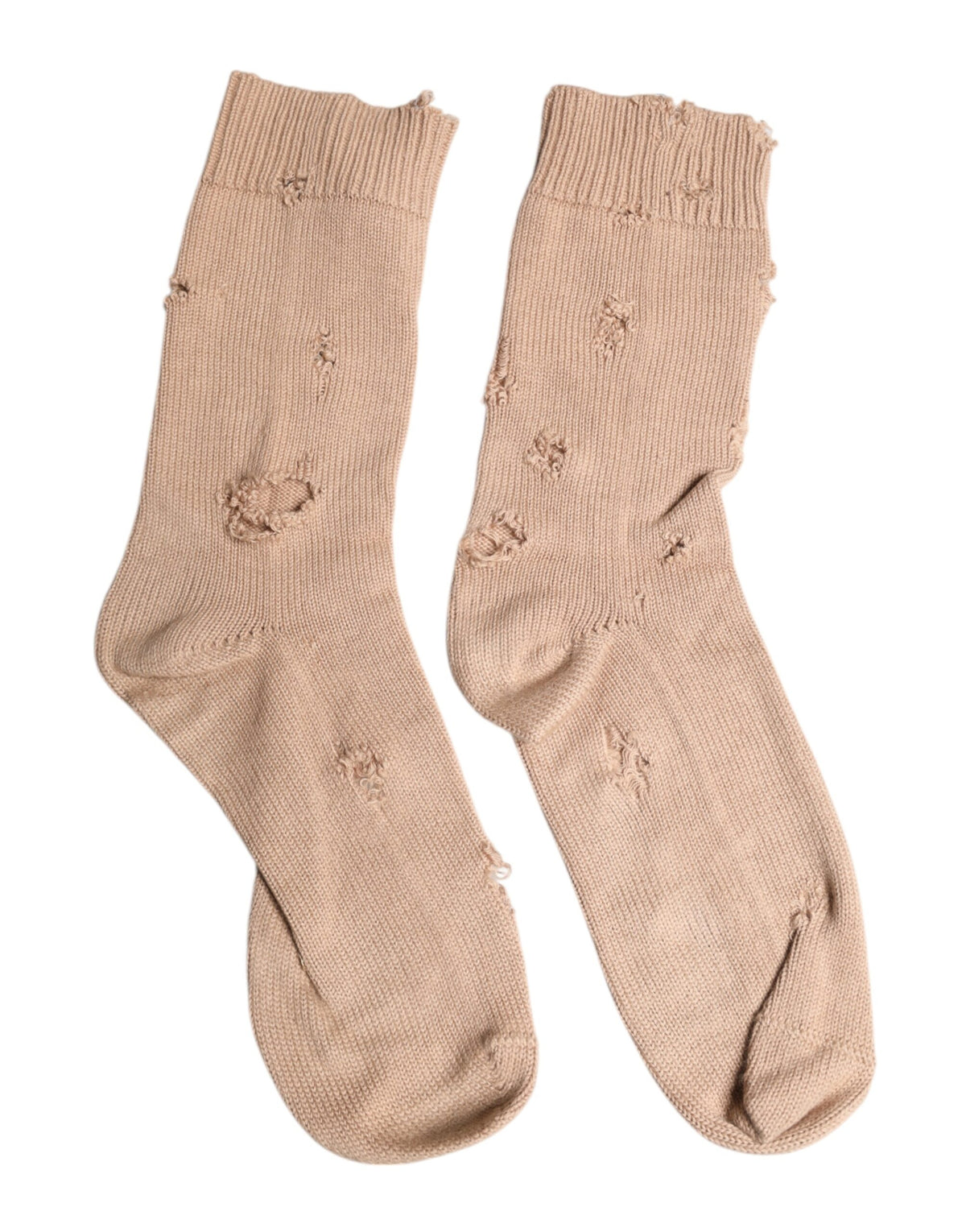 Dolce & Gabbana Beige Einfarbige Stretch Wadenlange Herrensocken