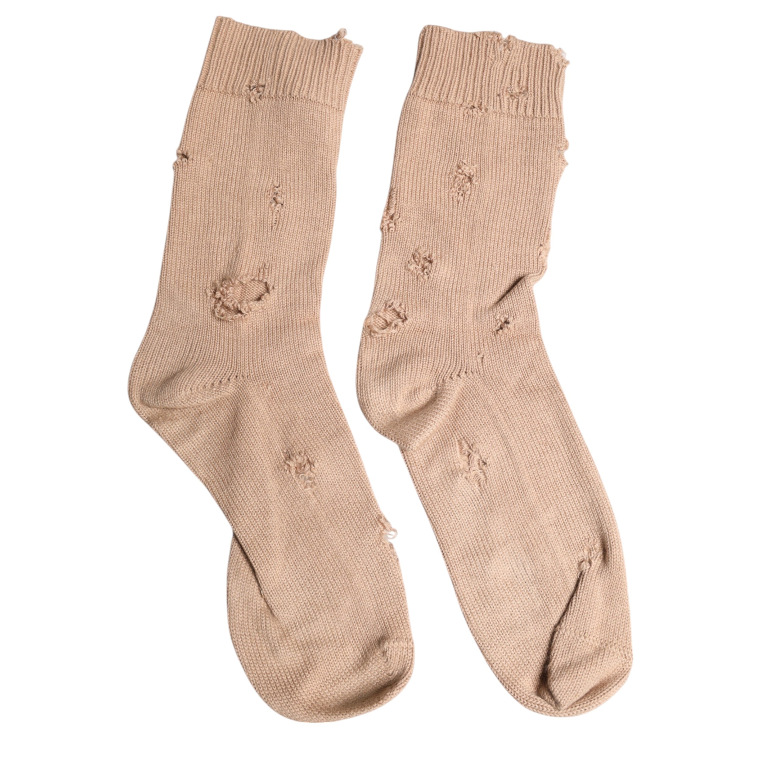 Dolce & Gabbana Beige Einfarbige Stretch Wadenlange Herrensocken