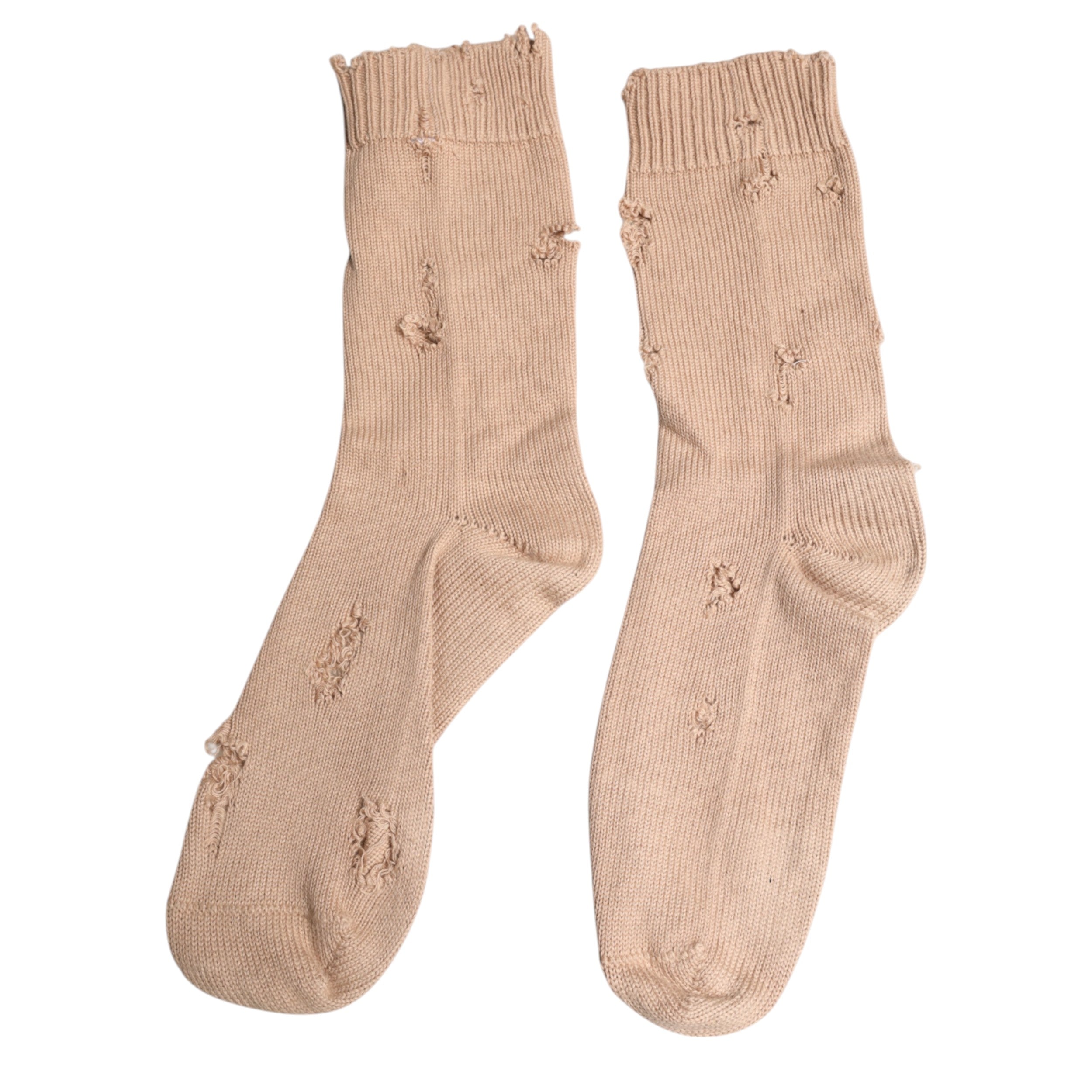 Dolce & Gabbana Beige Einfarbige Stretch Wadenlange Herrensocken
