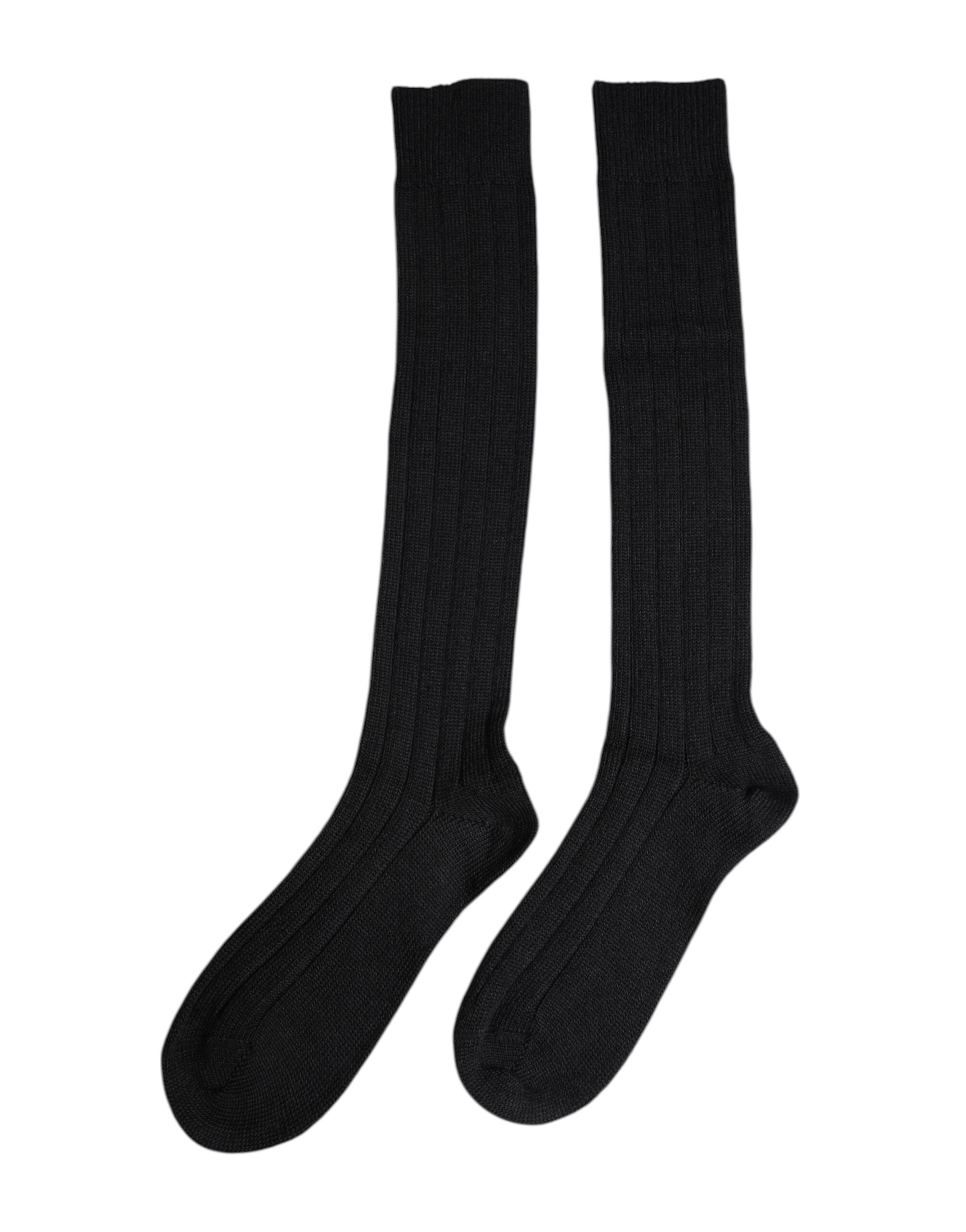 Dolce & Gabbana Schwarze DG-Logo-Print Kniestrümpfe