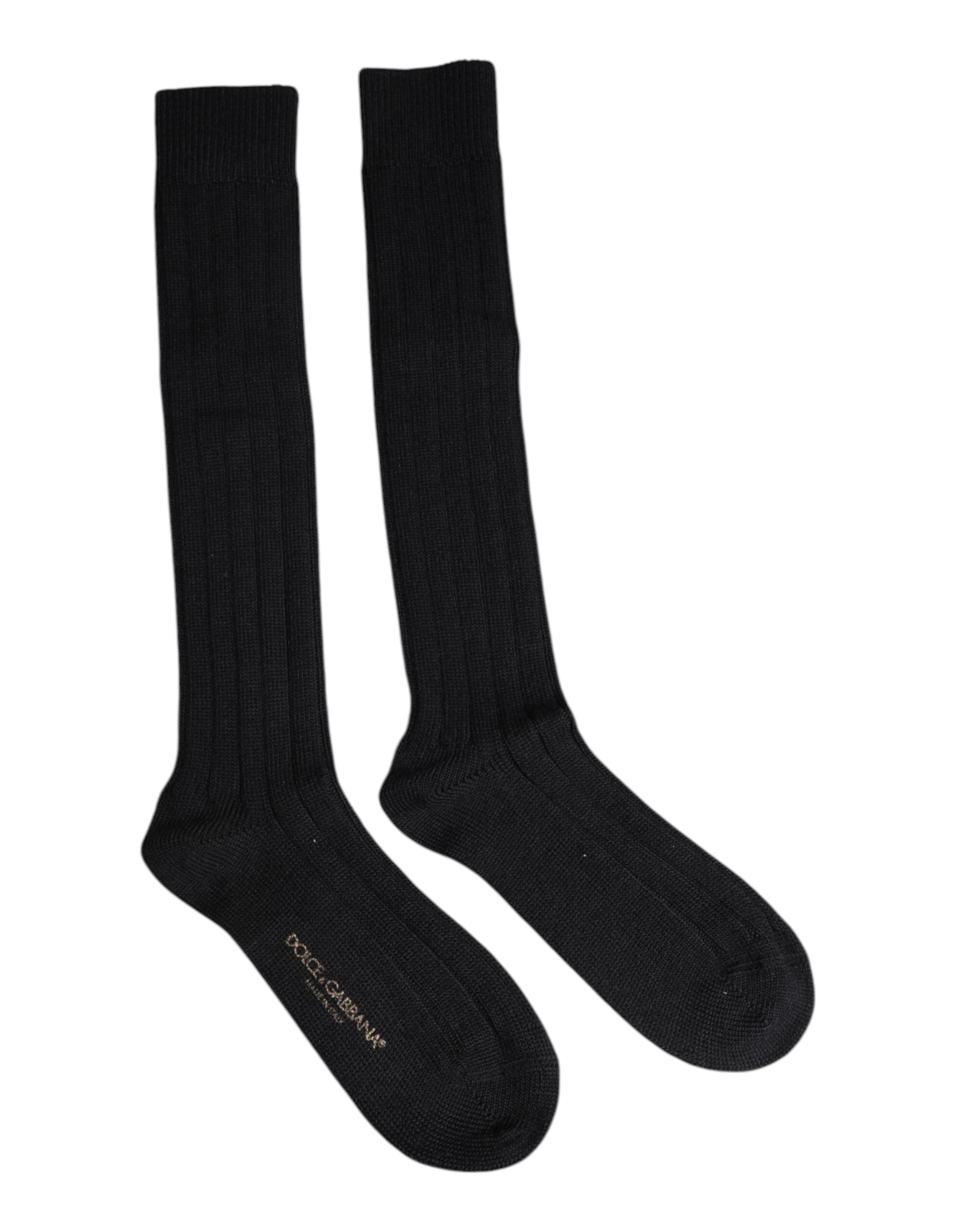 Dolce & Gabbana Schwarze DG-Logo-Print Kniestrümpfe