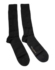 Dolce & Gabbana Zwarte Stretch Logo Halflange Herensokken