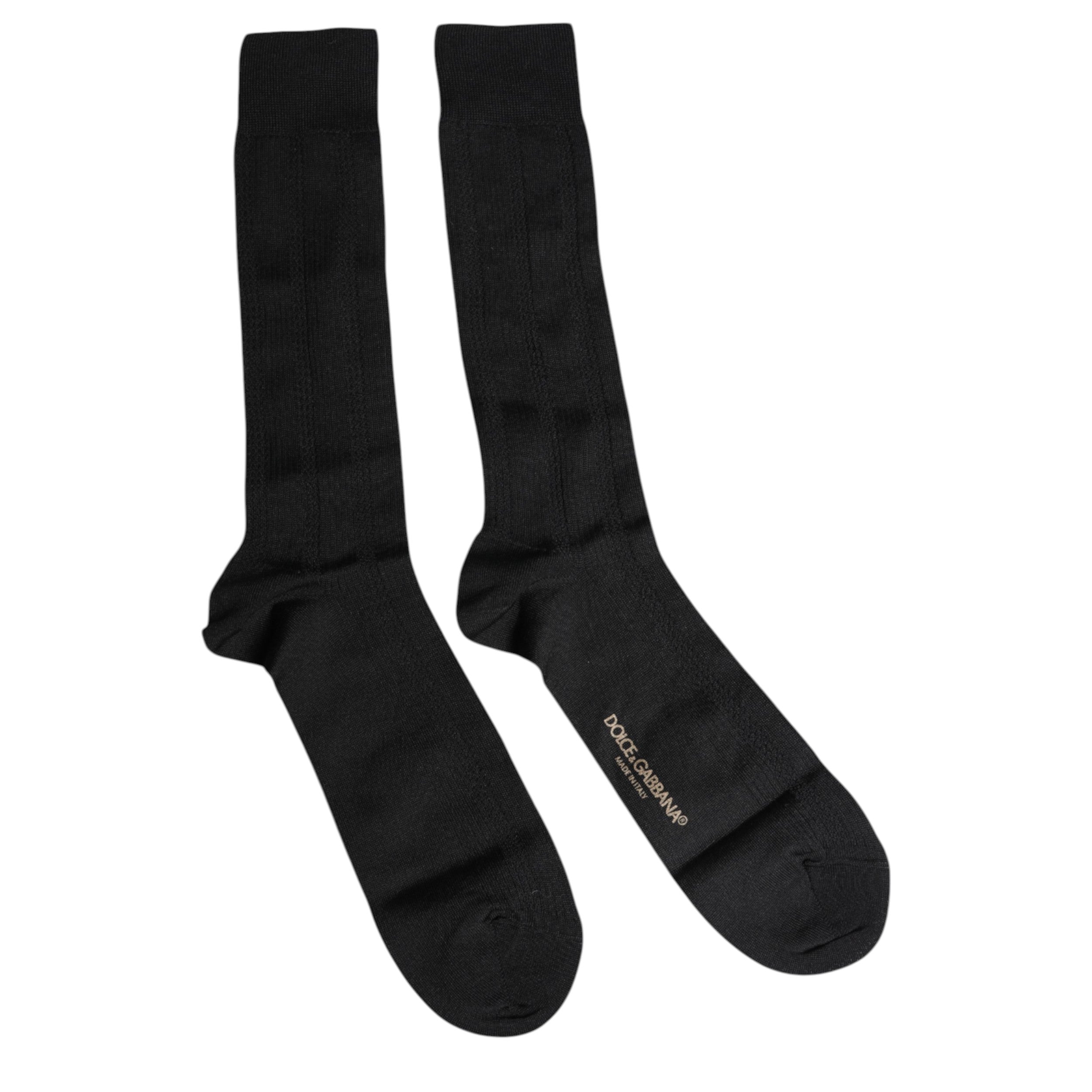 Dolce & Gabbana Zwarte Stretch Logo Halflange Herensokken