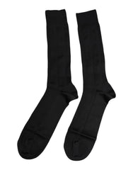 Dolce & Gabbana Zwarte Stretch Logo Halflange Herensokken