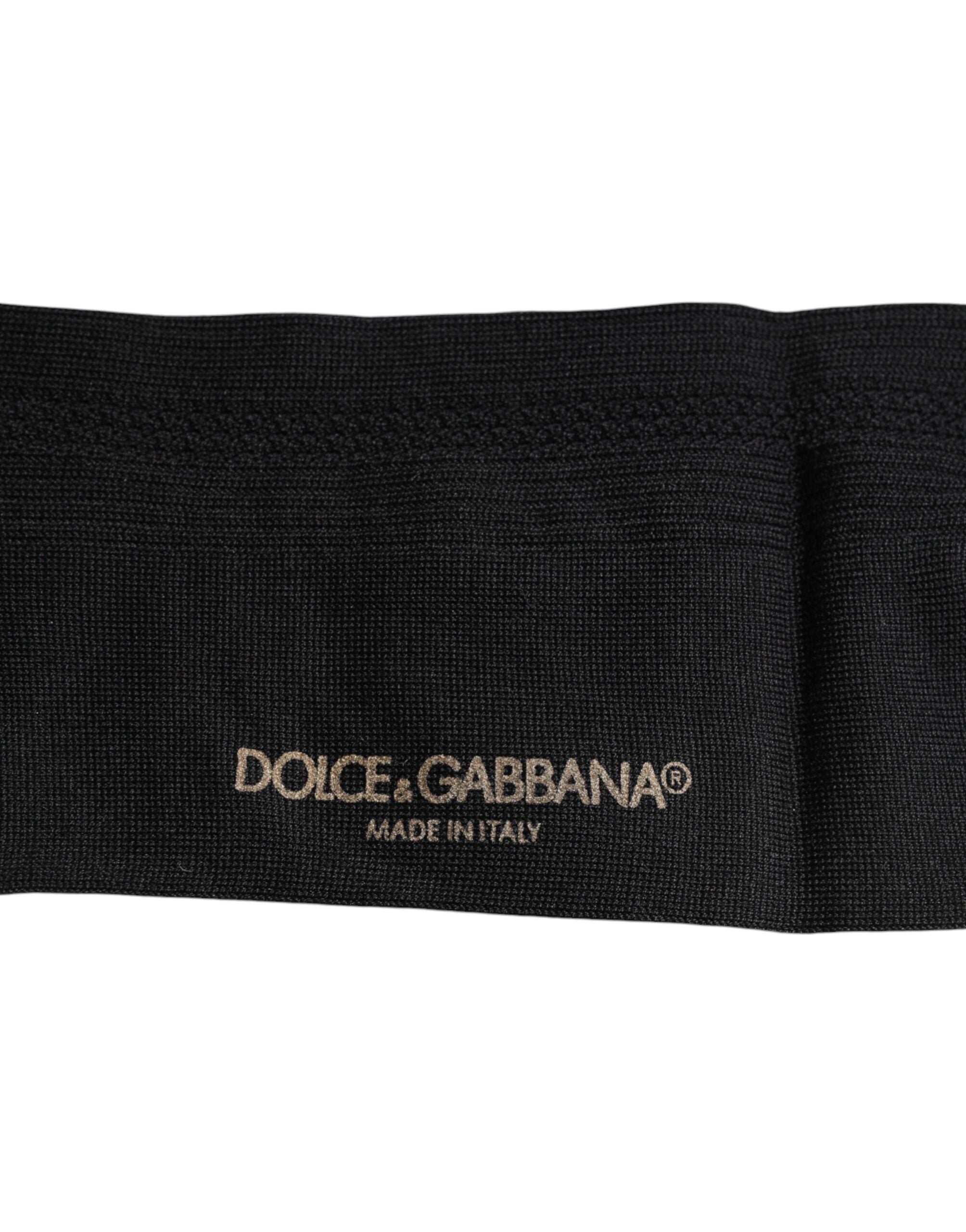 Dolce & Gabbana Zwarte Stretch Logo Halflange Herensokken